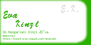 eva kinzl business card